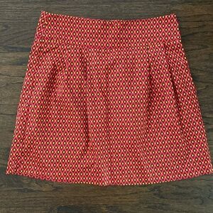 Tulle pink geometric‎ print pink lined a line skater Mini Skirt